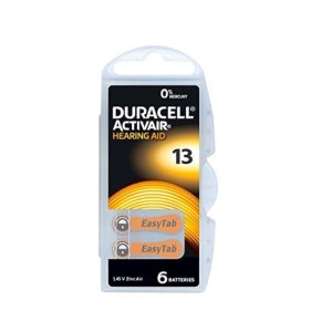 Duracell Activair Mercury Free Hearing Aid Batteries Size 13 - 60 cells